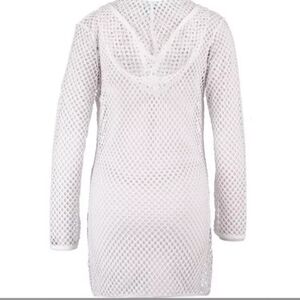 Balance Cover-up Ladies Hooded White Holey Mesh Long Sleeve